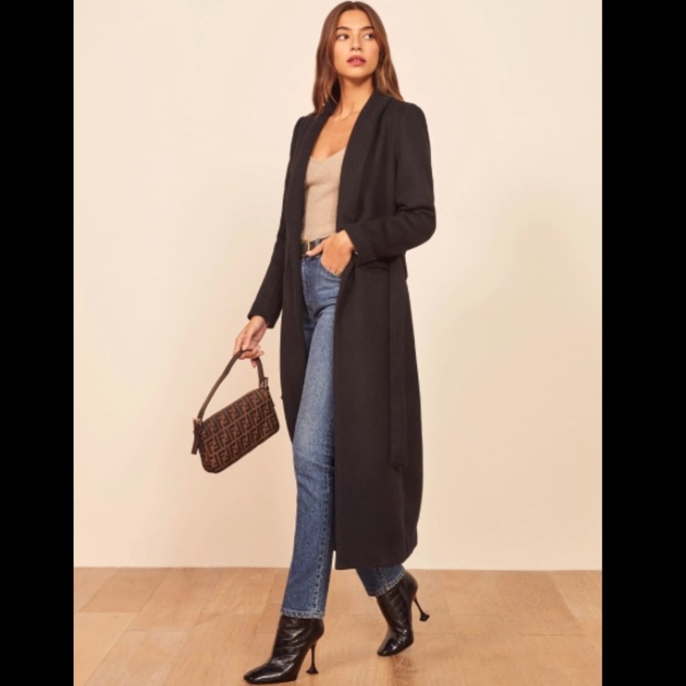 Reformatiom Greenwich coat size XS Black